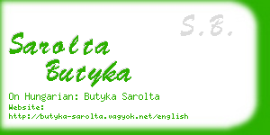 sarolta butyka business card